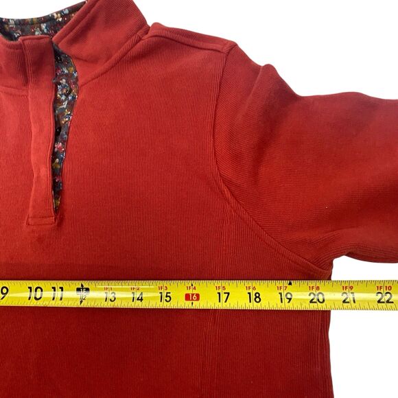 Orvis Signature Print-Trim Sweatshirt 1/4 Zip Super Soft Cotton M (10-12) Rust - Picture 7 of 9